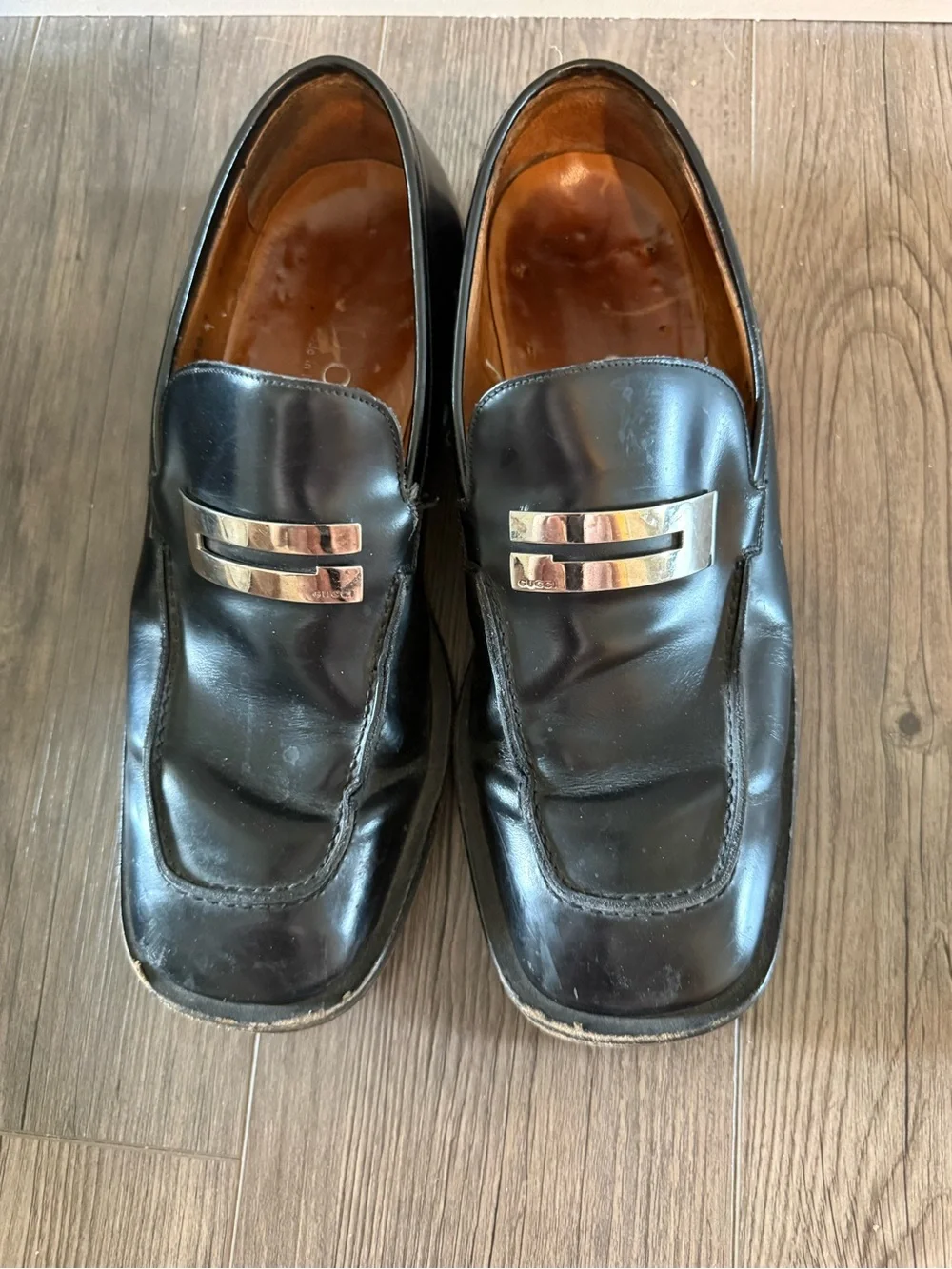 Gucci Men’s Vintage Big G Patent Leather Loafers Size 8.5